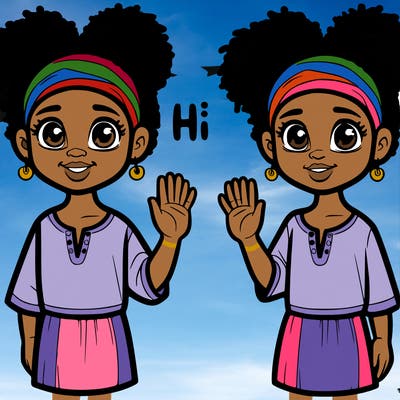 haitian girl saying hi