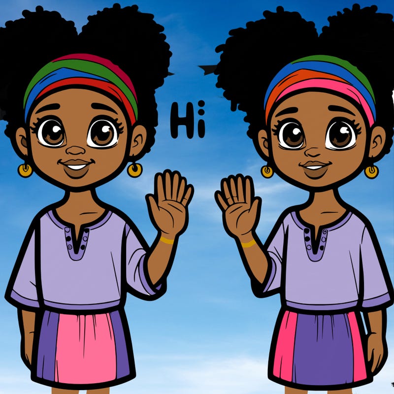 haitian girl saying hi