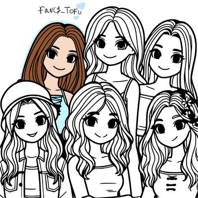 a group of five girls friends