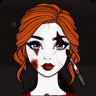 realistic person with makeup