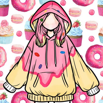 girl in oversized hoodie