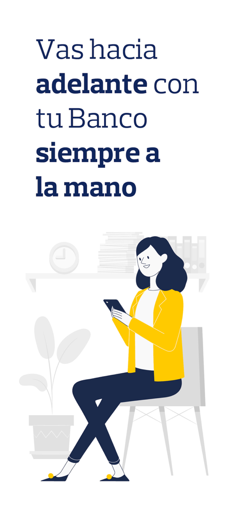Banco Pichincha España - Eine Frau benutzt die Banco Pichincha Spanien Mobile App auf ihrem Smartphone