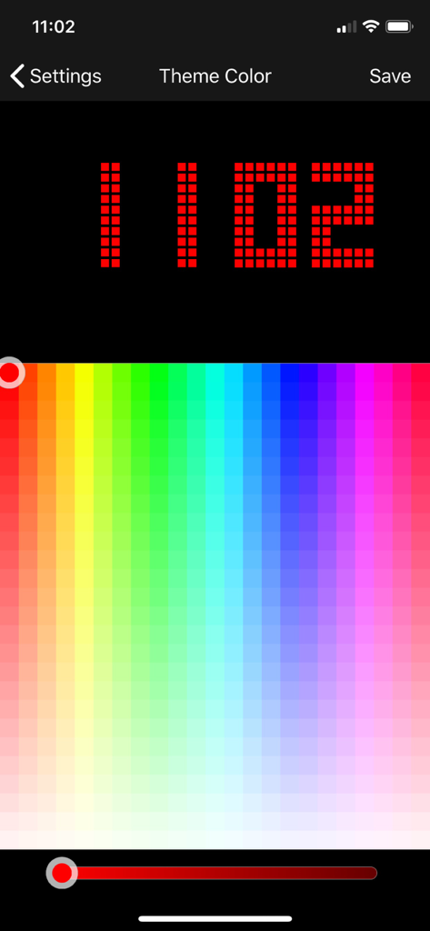 Standby Clock - on Lock Screen - Digital clock display with custom color palette selection screen