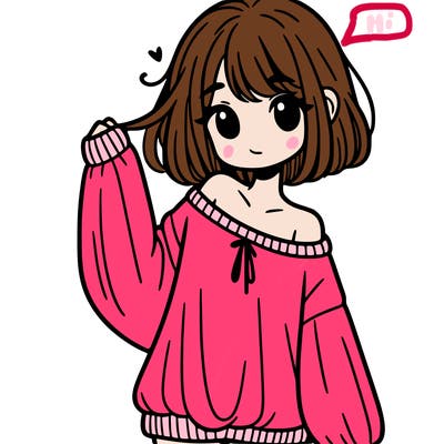 girl in baggy sweater hanging off her shoulder