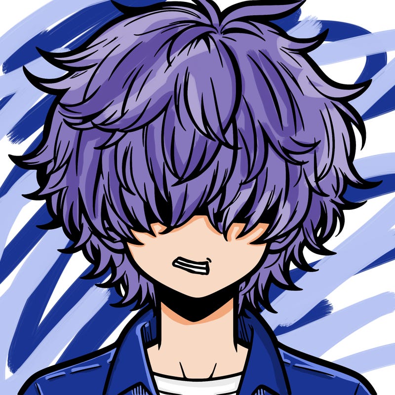 manga boy fluffy hair covering his eyes