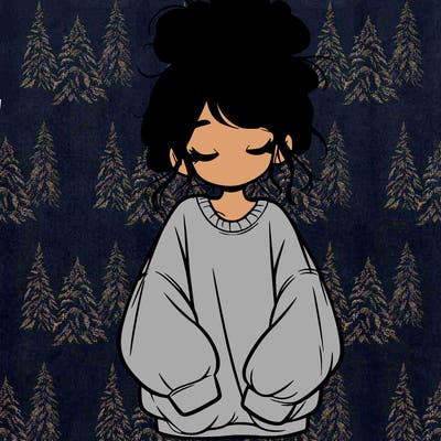 girl with baggy sweatshirt and messy bun