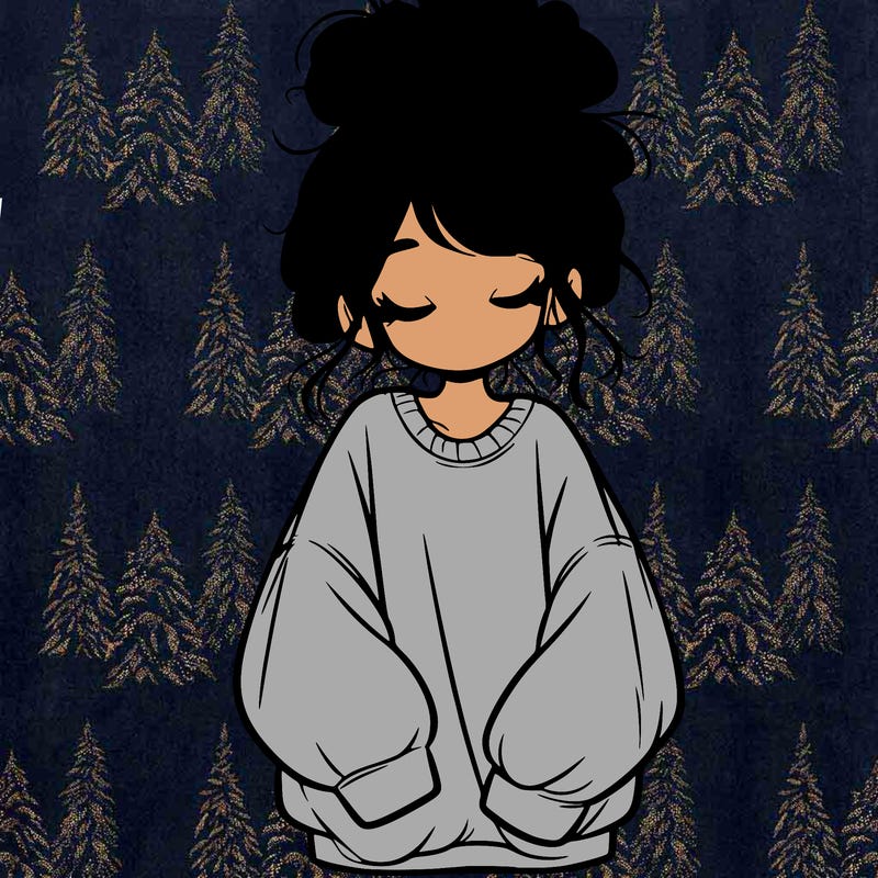 girl with baggy sweatshirt and messy bun