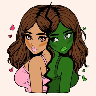 realistic girl split