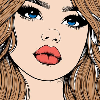 really realistic girl with lips