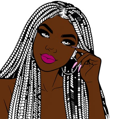 beautiful woman with box braids