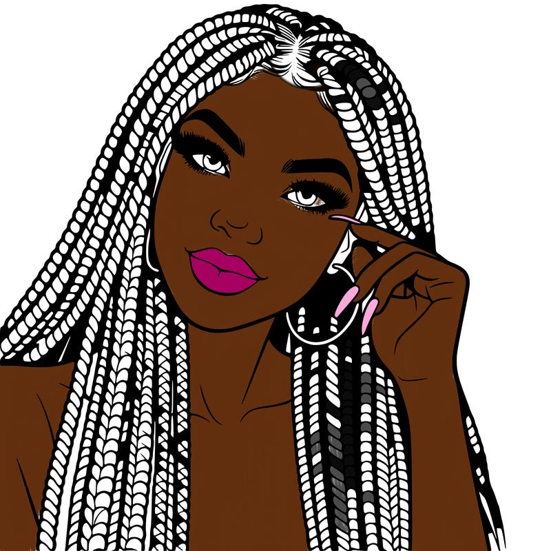 beautiful woman with box braids