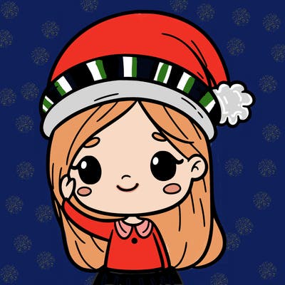 girl with christmas hat