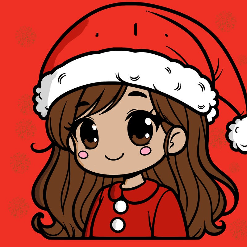 christmas girl wearing santa hat