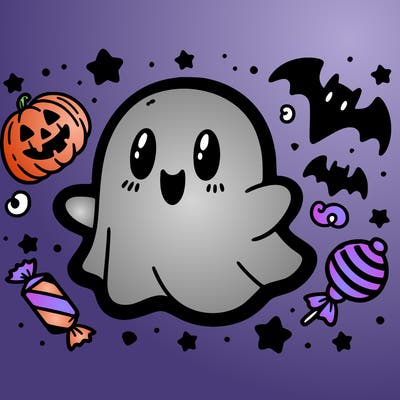 halloween cute little ghost