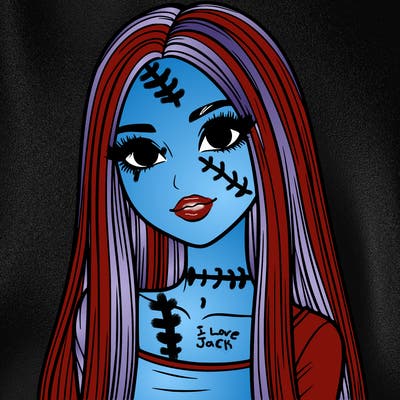 realistic girl with straight and long hair