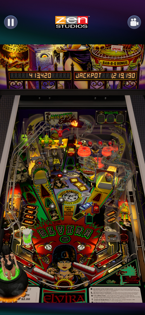 Zen Pinball World - Gameplay of the classic Elvira and the Party Monsters pinball table in Zen Pinball World.