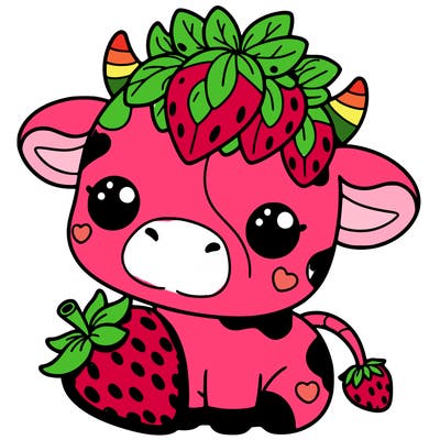 cute strawberry cow