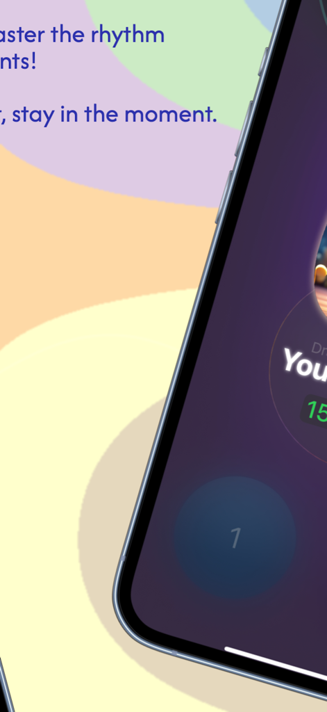 Tela de jogo minimalista do Echo rhythm game em um iPhone