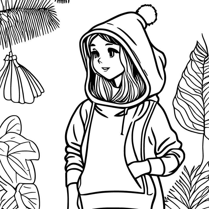 girl with hoodie on