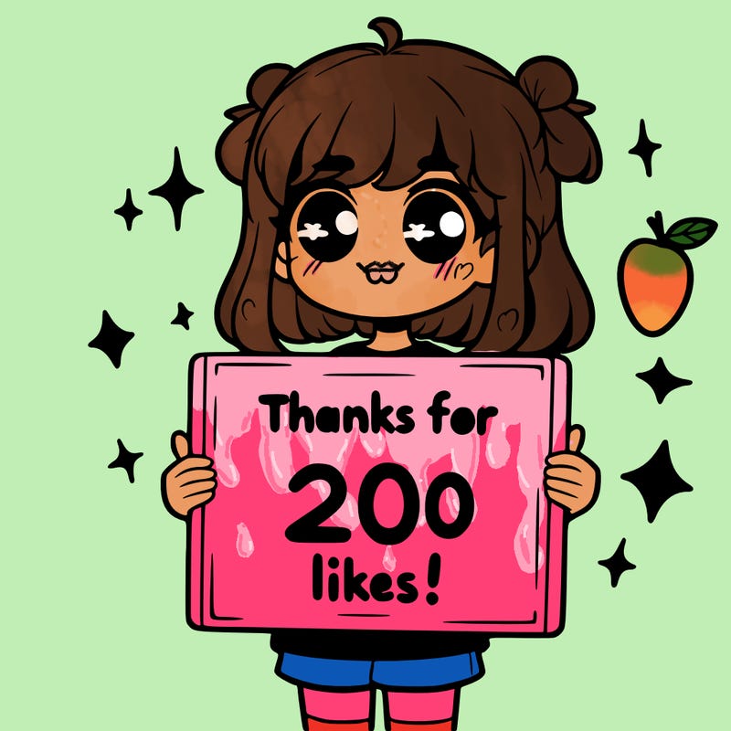 girl holding sign that says thanks for 200 likes!