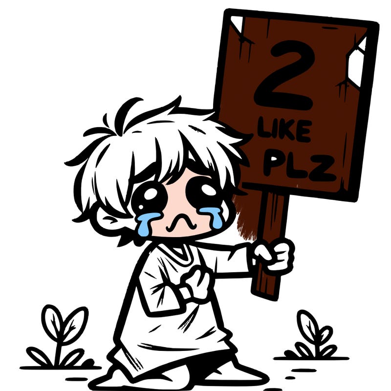 small poor toddler crying with sign that says 2 like plz