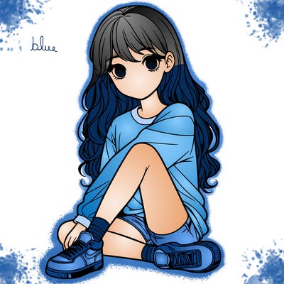 girl sitting realistic
