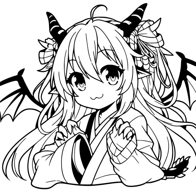 manga girl dragon