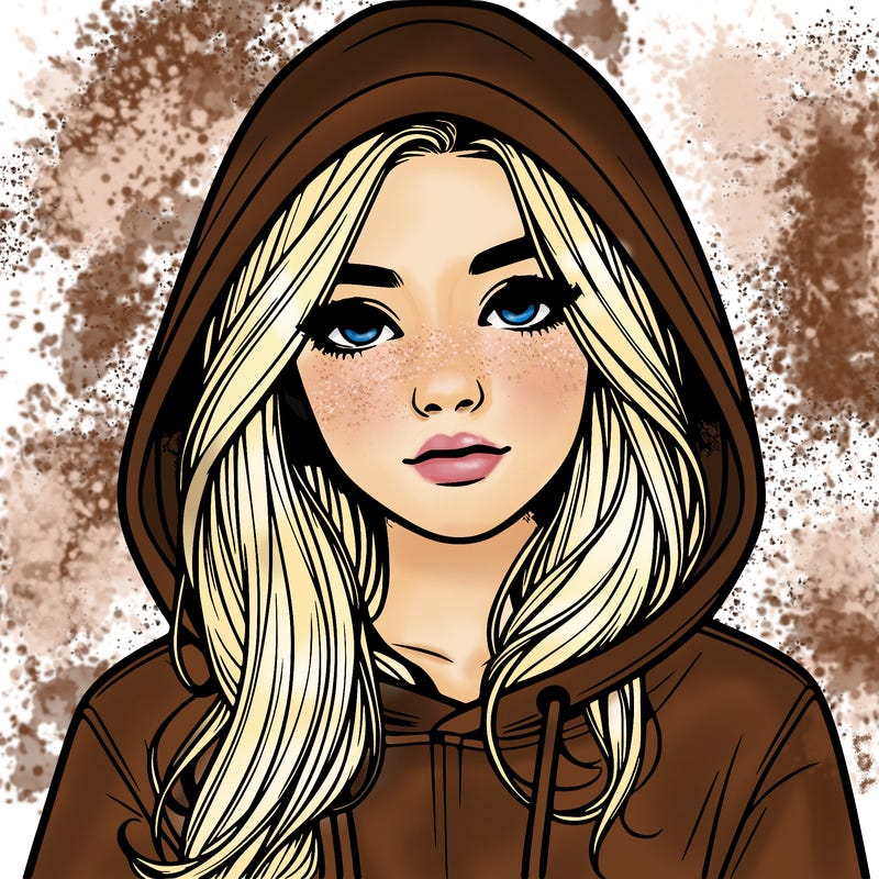 realistic girl with a hoodie