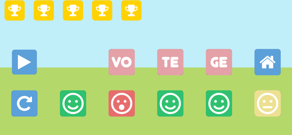 Impariamo le sillabe - Educational app screen showing Italian syllables and reward trophies for kids