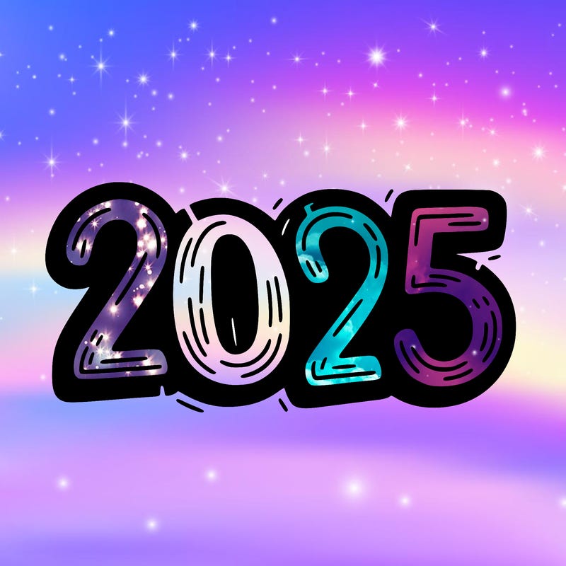 one line scrawled numbers sketch design “2025”