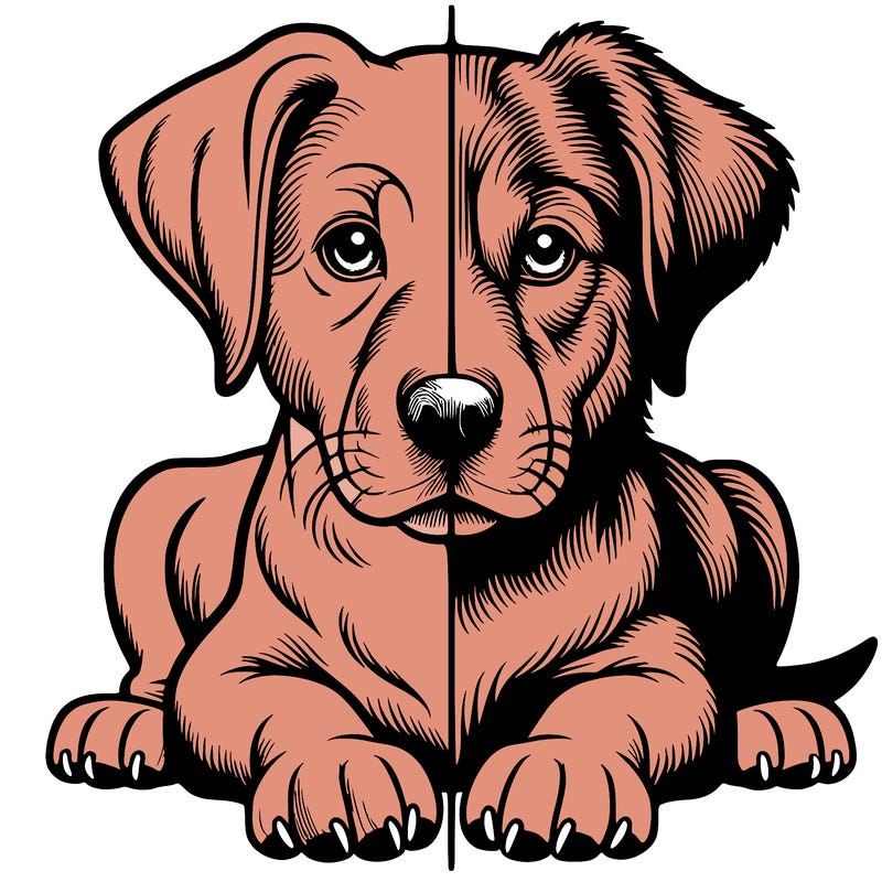 realistic dog split picture