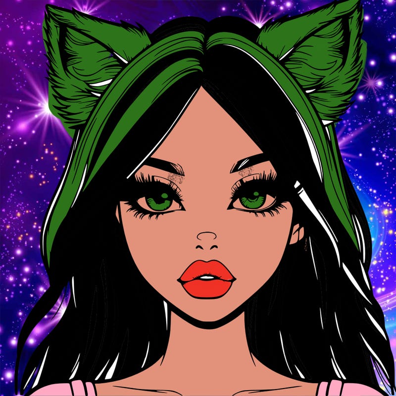 realistic girl with fox ears and realistic lips