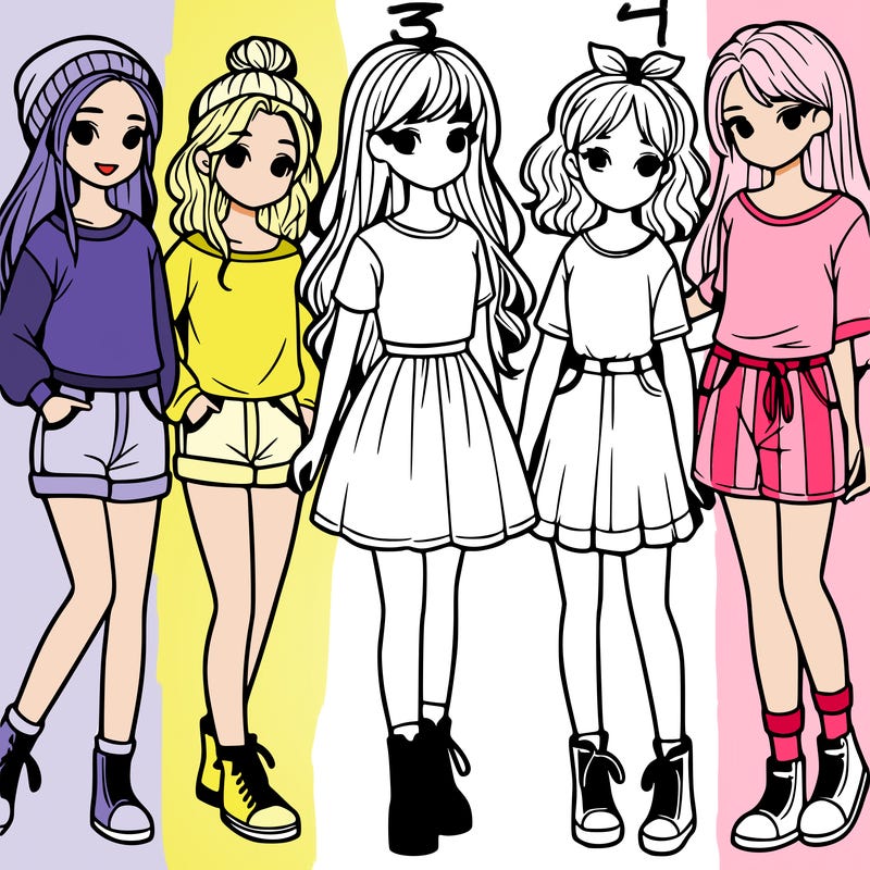 a group of five girls