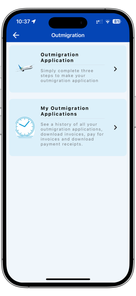 KeNuM - KeNuM app interface for nurses to apply for outmigration and view application history