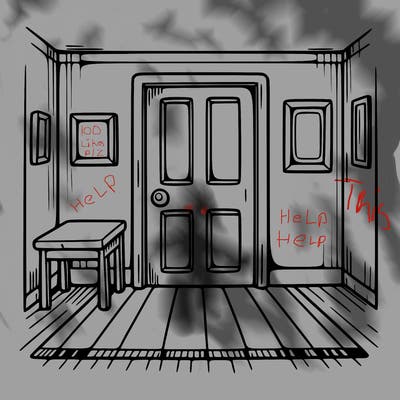 empty room with door