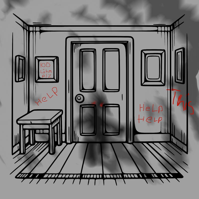 empty room with door