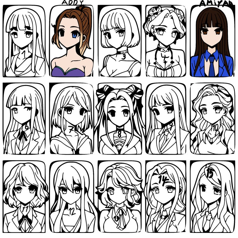 girls that look diffrent anime