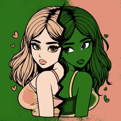 realistic girl split