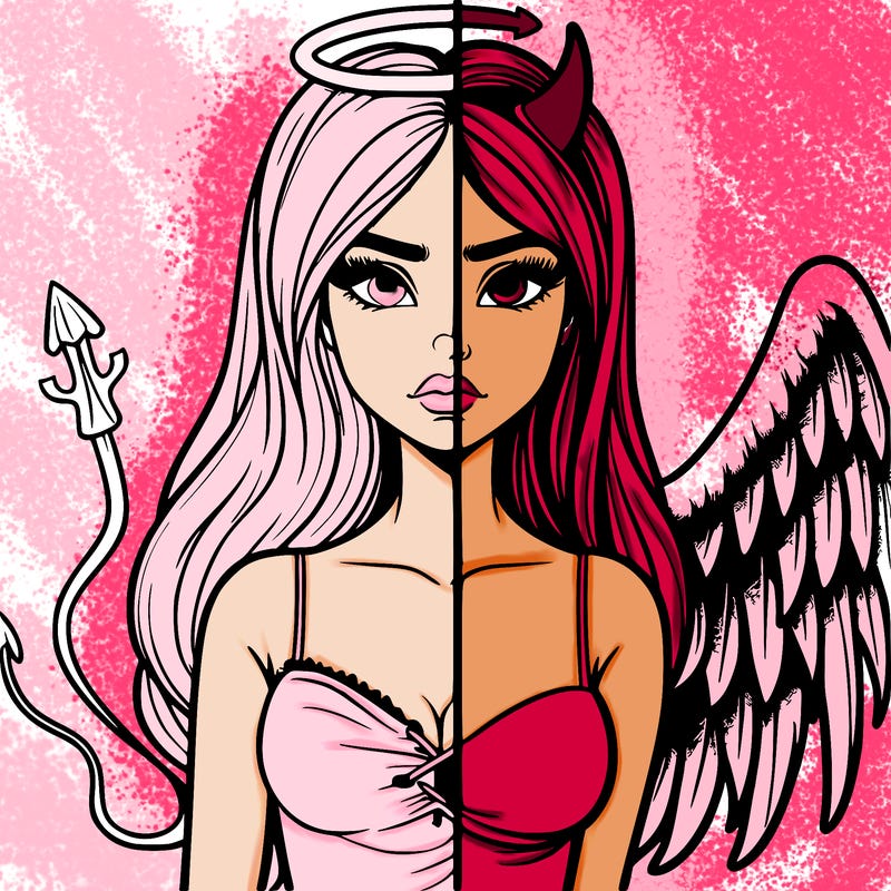 devil vs angel realistic girl