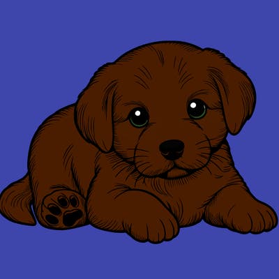 a cute realistic puppy