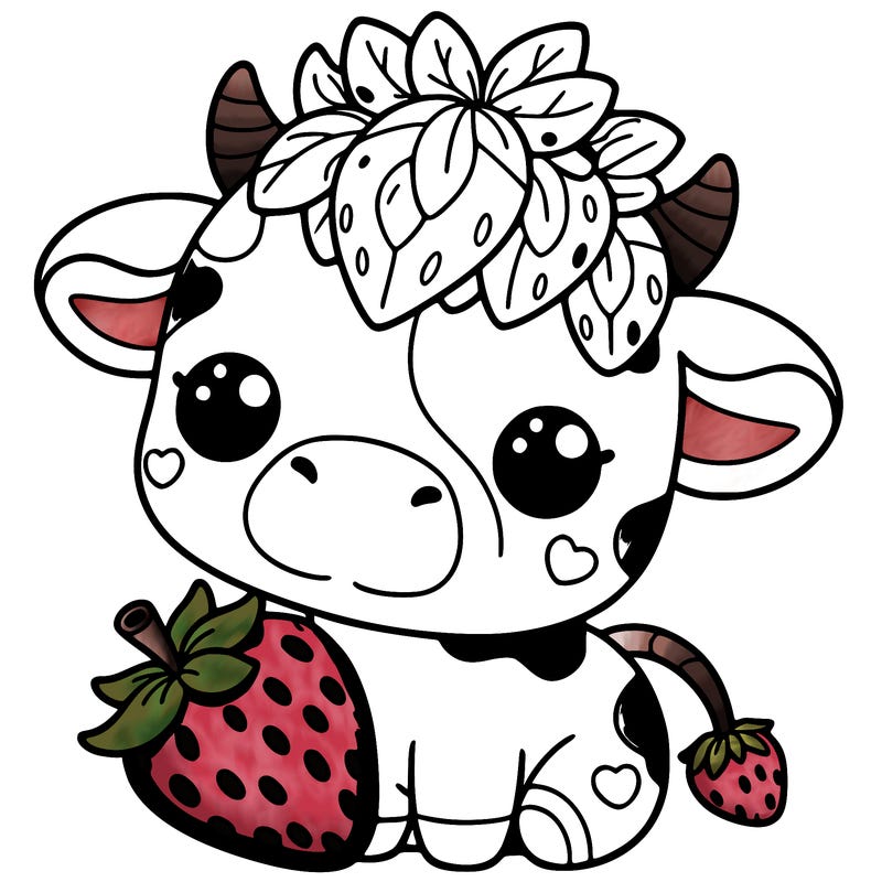 cute strawberry cow