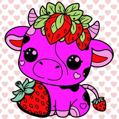 cute strawberry cow