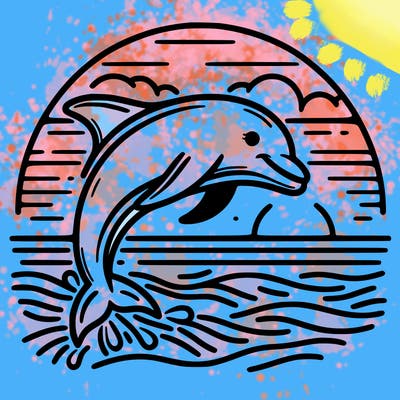 dolphin in a sunset