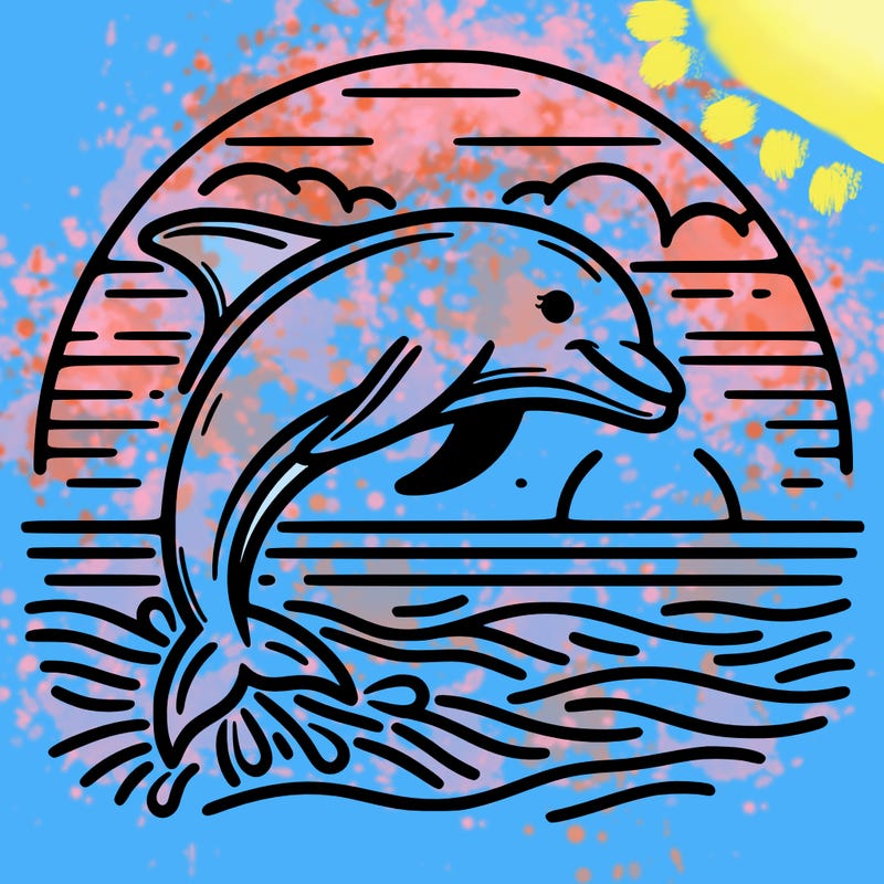 dolphin in a sunset