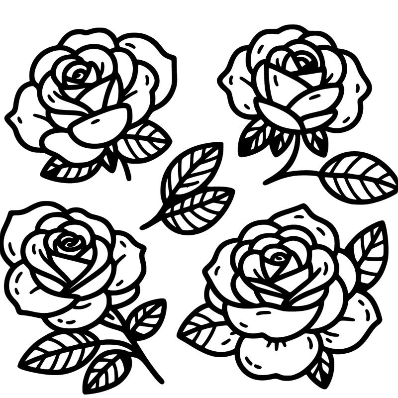 cute four pieces roses
