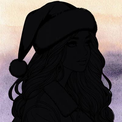 realistic girl in santa hat