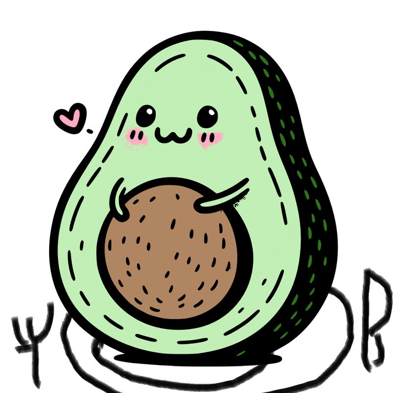an avocado hugging an avocado