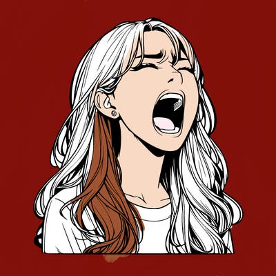 screaming realistic, girl