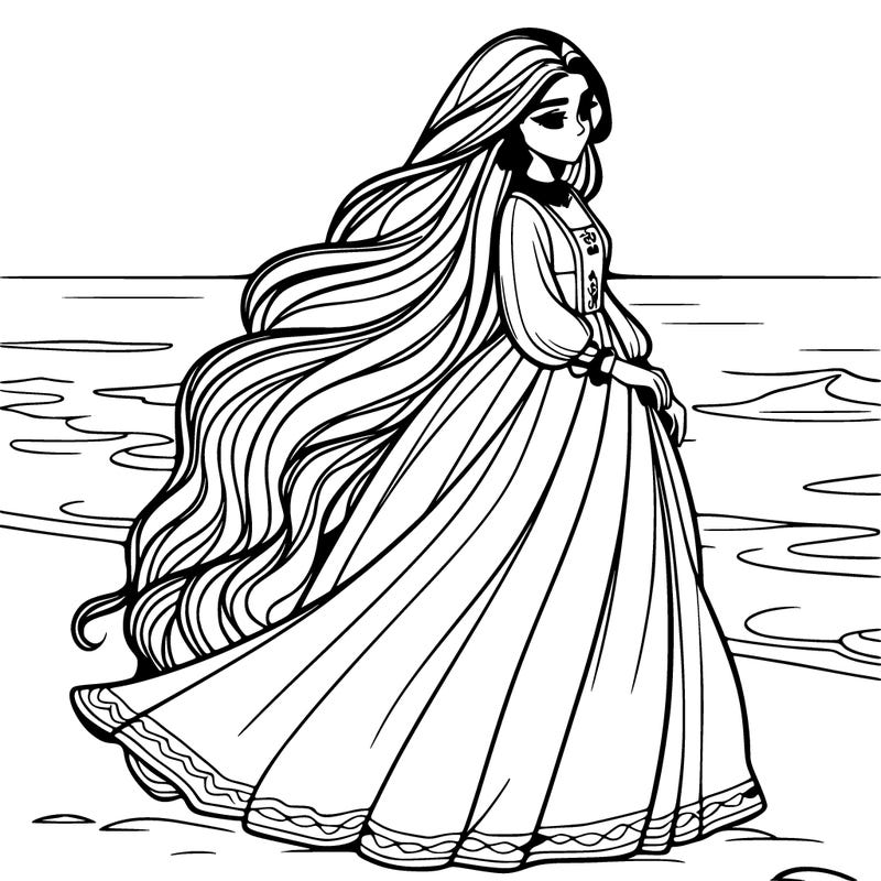 𝓐 𝔀𝓸𝓶𝓪𝓷 𝔀𝓪𝓵𝓴𝓲𝓷𝓰 𝓸𝓷 𝓽𝓱𝓮 𝓫𝓮𝓪𝓬𝓱 𝔀𝓲𝓽𝓱 𝓵𝓸𝓷𝓰 𝓯𝓵𝓸𝔀𝓮𝔂 𝓱𝓪𝓲𝓻 𝓪𝓷𝓭 𝓪 𝓵𝓸𝓷𝓰 𝓪𝓷𝓭 𝓹𝓾𝓯𝓯𝓮𝔂 𝓭𝓻𝓮𝓼𝓼