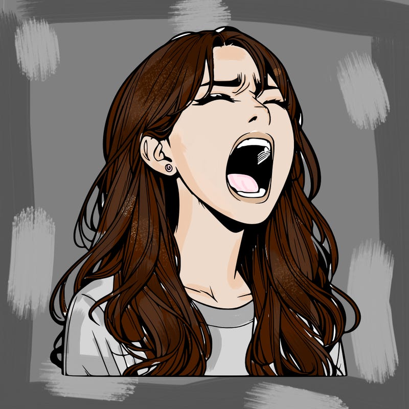 screaming realistic, girl